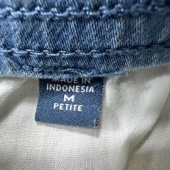 Purejill Denim Wide Leg Pull On Jeans Size Petite Medium Light Blue Stretch - Picture 3 of 14